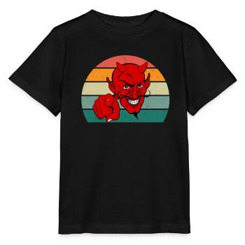 diable satan diabolique enfer peur horreur - T-shirt bio MINI CREATOR Stanley/Stella Enfant - noir - Devant - Mikhail (115cm)