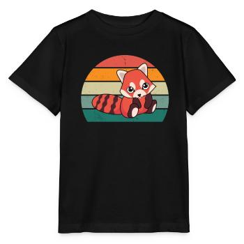 Rote Pandas Rot Panda Bambus Asien Roter Pandabär - Stanley/Stella Kinder T-Shirt MINI CREATOR  - Schwarz - Vorne - Mikhail (115cm)