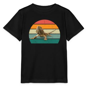 Lézard Lézards Écailles à sang froid Reptiles - T-shirt bio MINI CREATOR Stanley/Stella Enfant - noir - Devant - Mikhail (115cm)