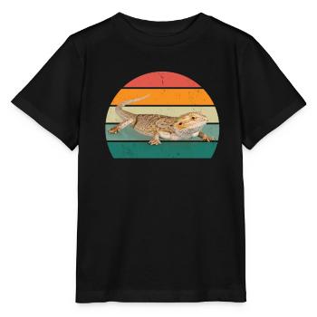 Lézard Lézards Écailles à sang froid Reptiles - T-shirt bio MINI CREATOR Stanley/Stella Enfant - noir - Devant - Mikhail (115cm)
