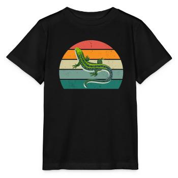 Lézard Lézards Écailles à sang froid Reptiles - T-shirt bio MINI CREATOR Stanley/Stella Enfant - noir - Devant - Mikhail (115cm)