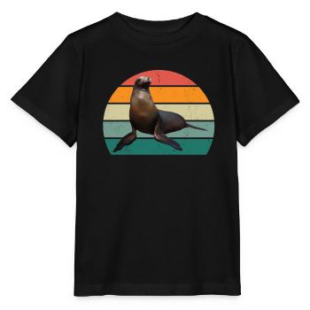 phoques phoques phoques phoques phoques à oreilles nageuses phoque - T-shirt bio MINI CREATOR Stanley/Stella Enfant - noir - Devant - Mikhail (115cm)
