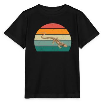 Lézard Lézards Écailles à sang froid Reptiles - T-shirt bio MINI CREATOR Stanley/Stella Enfant - noir - Devant - Mikhail (115cm)