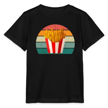 French fries Potato Potatoes Frying - Stanley/Stella MINI CREATOR Kids’ T-Shirt - black - Front - Mikhail (115cm)