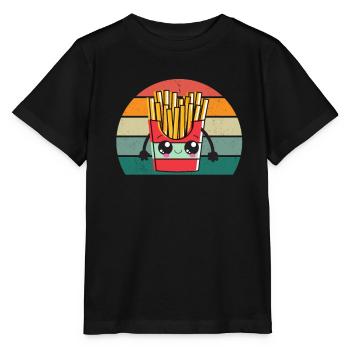 French fries Potato Potatoes Frying - Stanley/Stella MINI CREATOR Kids’ T-Shirt - black - Front - Mikhail (115cm)