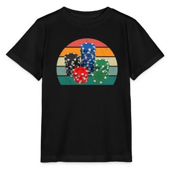 Pokerspieler Glück Strategie Texas Hold'em Poker - Stanley/Stella Kinder T-Shirt MINI CREATOR  - Schwarz - Vorne - Mikhail (115cm)