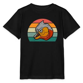 Piranha dangerous fish fish predatory fish river - Stanley/Stella MINI CREATOR Kids’ T-Shirt - black - Front - Mikhail (115cm)