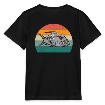 Piranha dangerous fish fish predatory fish river - Stanley/Stella MINI CREATOR Kids’ T-Shirt - black - Front - Mikhail (115cm)