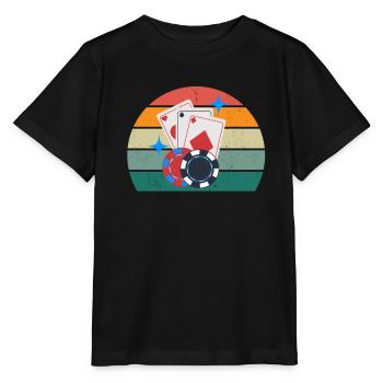 Poker Player Luck Strategy Texas Hold'em Poker - Stanley/Stella MINI CREATOR Kids’ T-Shirt - black - Front - Mikhail (115cm)
