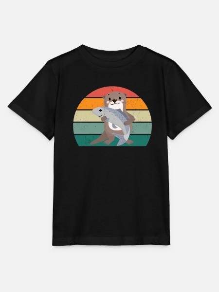 Zwergotter Riesenotter Fischotter Otters Otter - Stanley/Stella T-shirt MINI CREATOR til børn - sort