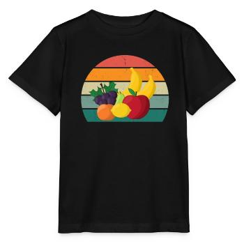Fruits Fruits Fraise Melon Orange Cerise - T-shirt bio MINI CREATOR Stanley/Stella Enfant - noir - Devant - Mikhail (115cm)