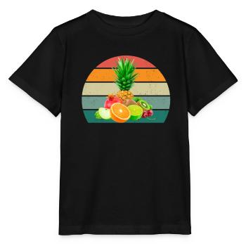 Fruits Fruits Fraise Melon Orange Cerise - T-shirt bio MINI CREATOR Stanley/Stella Enfant - noir - Devant - Mikhail (115cm)