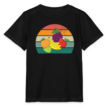 Fruits Fruits Fraise Melon Orange Cerise - T-shirt bio MINI CREATOR Stanley/Stella Enfant - noir - Devant - Mikhail (115cm)