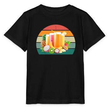 Fruits Fruits Fraise Melon Orange Cerise - T-shirt bio MINI CREATOR Stanley/Stella Enfant - noir - Devant - Mikhail (115cm)