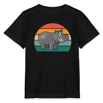 Hippopotame du Nil Hippopotames Hippopotames Nain Cheval - T-shirt bio MINI CREATOR Stanley/Stella Enfant - noir - Devant - Mikhail (115cm)