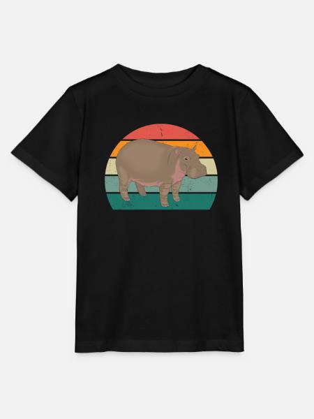 Nilpferd Nil Flusspferd Flusspferde Zwergnilpferd - Stanley/Stella Kinder T-Shirt MINI CREATOR  - Schwarz