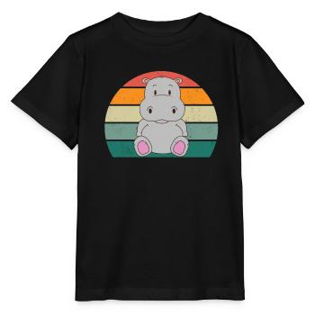 Hippopotame du Nil Hippopotames Hippopotames Nain Cheval - T-shirt bio MINI CREATOR Stanley/Stella Enfant - noir - Devant - Mikhail (115cm)