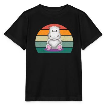 Hippopotame du Nil Hippopotames Hippopotames Nain Cheval - T-shirt bio MINI CREATOR Stanley/Stella Enfant - noir - Devant - Mikhail (115cm)