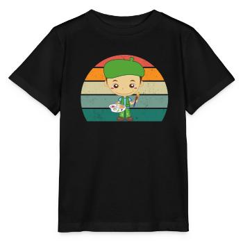 Peintre Peintre Dessin Dessinatrice Dessinatrice Couleur - T-shirt bio MINI CREATOR Stanley/Stella Enfant - noir - Devant - Mikhail (115cm)