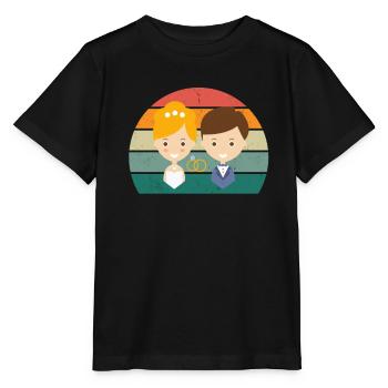 Mariage Mariage Petit ami Petite amie Mariage Amour - T-shirt bio MINI CREATOR Stanley/Stella Enfant - noir - Devant - Mikhail (115cm)