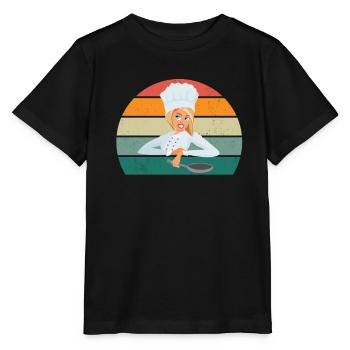 Kocher Koch Köchin Küche Restaurant Bar Bistro - Stanley/Stella Kinder T-Shirt MINI CREATOR  - Schwarz - Vorne - Mikhail (115cm)