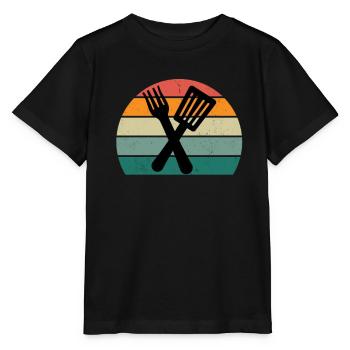 Kocher Koch Köchin Küche Restaurant Bar Bistro - Stanley/Stella Kinder T-Shirt MINI CREATOR  - Schwarz - Vorne - Mikhail (115cm)