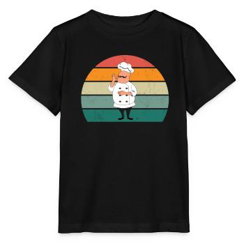 Kocher Koch Köchin Küche Restaurant Bar Bistro - Stanley/Stella Kinder T-Shirt MINI CREATOR  - Schwarz - Vorne - Mikhail (115cm)