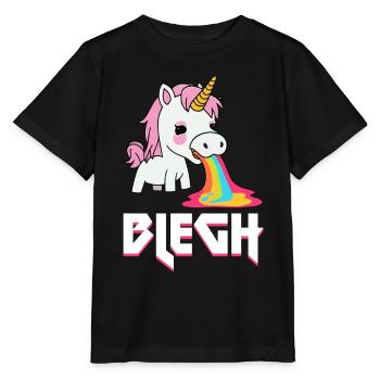 Blegh Heavy Metal Metalcore Einhorn - Stanley/Stella Kinder T-Shirt MINI CREATOR  - Schwarz - Vorne - Mikhail (115cm)