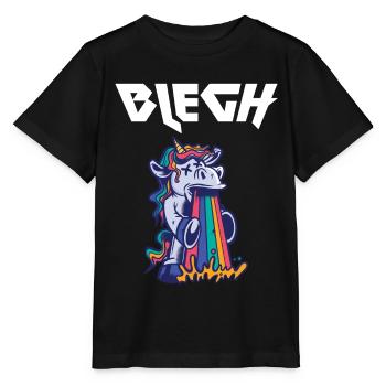 Blegh Heavy Metal Metalcore Einhorn - Stanley/Stella Kinder T-Shirt MINI CREATOR  - Schwarz - Vorne - Mikhail (115cm)