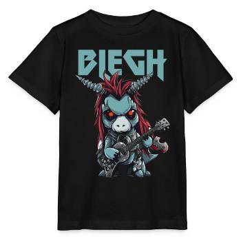 Blegh Heavy Metal Metalcore Einhorn - Stanley/Stella Kinder T-Shirt MINI CREATOR  - Schwarz - Vorne - Mikhail (115cm)