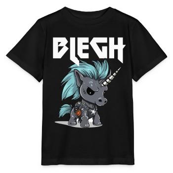 Blegh Heavy Metal Metalcore Einhorn - Stanley/Stella Kinder T-Shirt MINI CREATOR  - Schwarz - Vorne - Mikhail (115cm)
