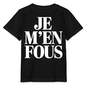 Je m'en fous - T-shirt bio MINI CREATOR Stanley/Stella Enfant - noir - Devant - Mikhail (115cm)