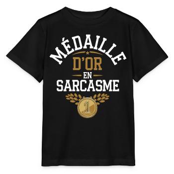 Médaille d'or en sarcasme - T-shirt bio MINI CREATOR Stanley/Stella Enfant - noir - Devant - Mikhail (115cm)