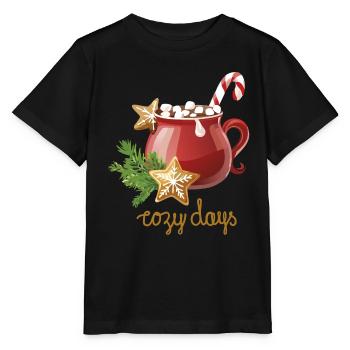 Hot Cacao, Cozy Days, Christmas Cookies - Stanley/Stella MINI CREATOR Kids’ T-Shirt - black - Front - Mikhail (115cm)