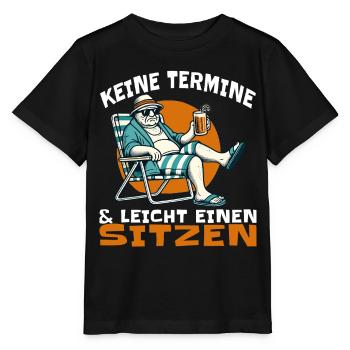 Keine Termine und leicht einen sitzen - Stanley/Stella Kinder T-Shirt MINI CREATOR  - Schwarz - Vorne - Mikhail (115cm)