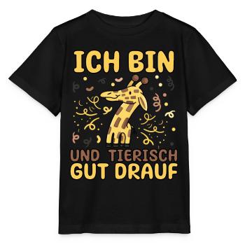 7. Geburtstag Party Ich bin 7 Giraffe - Stanley/Stella Kinder T-Shirt MINI CREATOR  - Schwarz - Vorne - Mikhail (115cm)