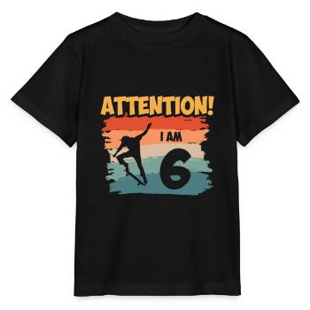 Attention! I am 6 - Stanley/Stella Kinder T-Shirt MINI CREATOR  - Schwarz - Vorne - Mikhail (115cm)
