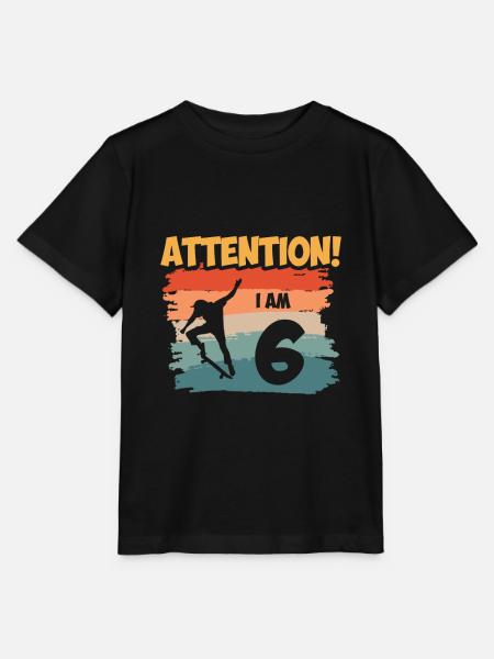 Attention! I am 6 - Stanley/Stella Kinder T-Shirt MINI CREATOR - Schwarz