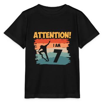 Attention! I am 7 - Stanley/Stella Kinder T-Shirt MINI CREATOR  - Schwarz - Vorne - Mikhail (115cm)