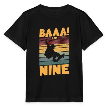 Baaa! I am nine - Stanley/Stella Kinder T-Shirt MINI CREATOR  - Schwarz - Vorne - Mikhail (115cm)