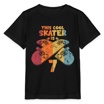 Ce patineur cool a 7 ans - T-shirt bio MINI CREATOR Stanley/Stella Enfant - noir - Devant - Mikhail (115cm)