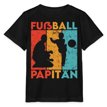 Papa Fußball Trikot Vatertag Papitän Spruch Lustig - Stanley/Stella Kinder T-Shirt MINI CREATOR  - Schwarz - Vorne - Mikhail (115cm)