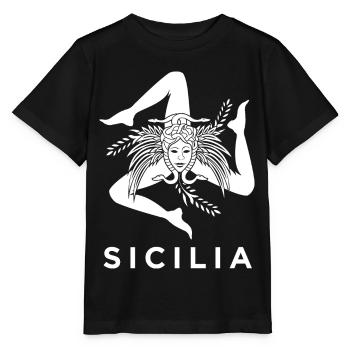 Sicile Trinacria - T-shirt bio MINI CREATOR Stanley/Stella Enfant - noir - Devant - Mikhail (115cm)