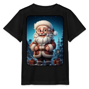 Weihnachtsmann Santa Claus - Stanley/Stella Kinder T-Shirt MINI CREATOR  - Schwarz - Vorne - Mikhail (115cm)