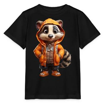 Florian der Dachs - Stanley/Stella Kinder T-Shirt MINI CREATOR  - Schwarz - Vorne - Mikhail (115cm)