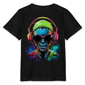 Rave extraterrestre - T-shirt bio MINI CREATOR Stanley/Stella Enfant - noir - Devant - Mikhail (115cm)