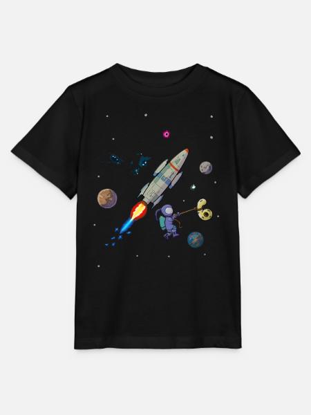 6 Years Birthday Rocket Planet Astronaut - Stanley/Stella MINI CREATOR Kids’ T-Shirt - black
