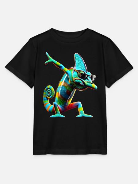 Dabbing Chamäleon Tier Tierliebhaber Cool Dab - Stanley/Stella Kinder T-Shirt MINI CREATOR - Schwarz
