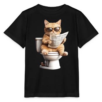 Lustiges Katzen Katzenbesitzer Klo Katze Haustier - Stanley/Stella Kinder T-Shirt MINI CREATOR  - Schwarz - Vorne - Mikhail (115cm)