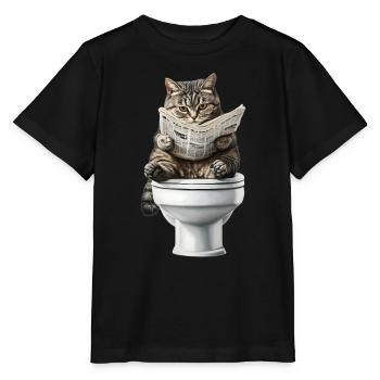 Lustiges Katzen Katzenbesitzer Klo Katze Haustier - Stanley/Stella Kinder T-Shirt MINI CREATOR  - Schwarz - Vorne - Mikhail (115cm)